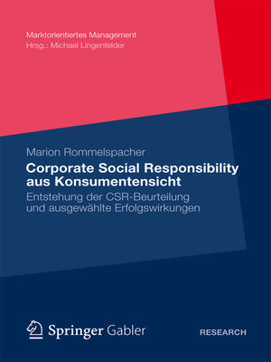 cover image of Corporate Social Responsibility aus Konsumentensicht